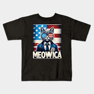 Meowica Cat 4th of July Kids T-Shirt